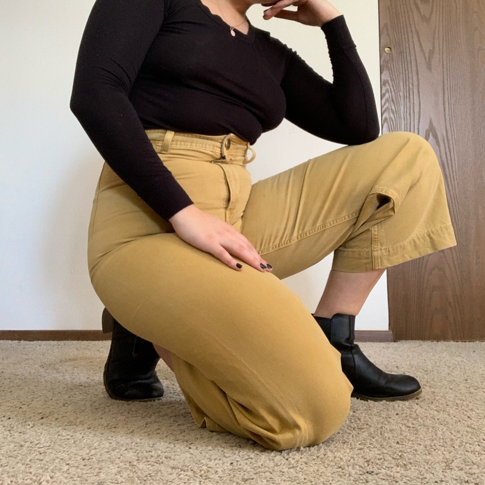 Free People mustard flare pants